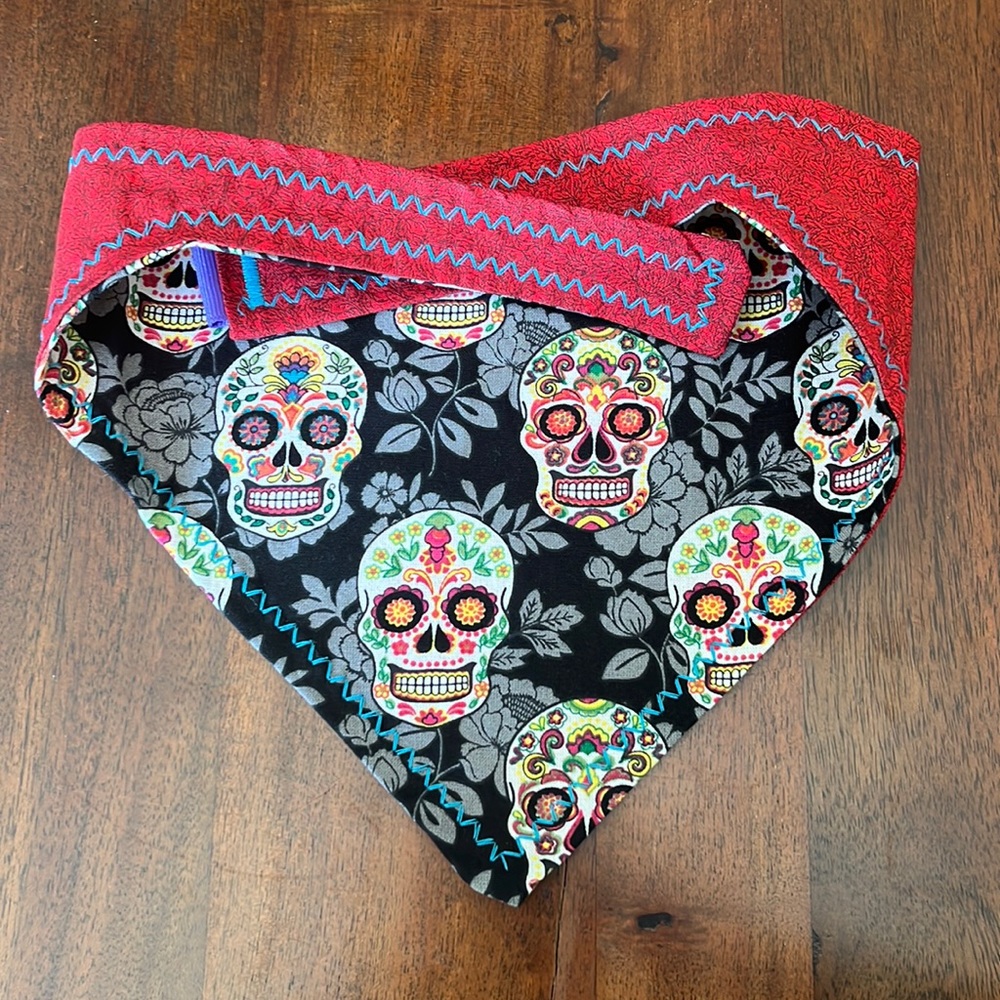 Handmade reversible dog bandanna